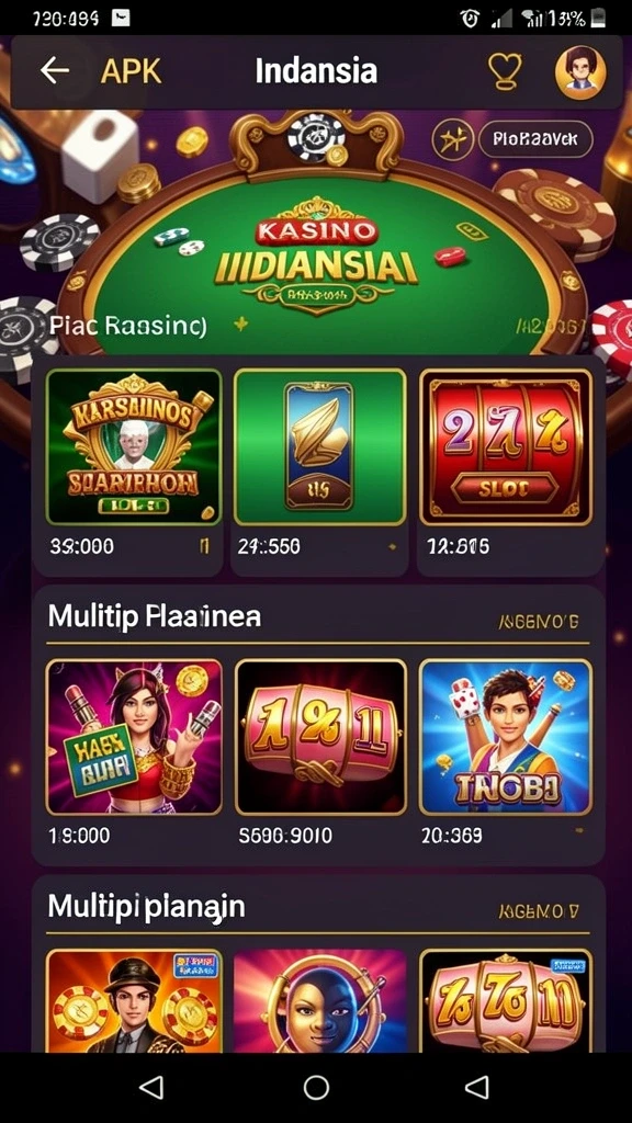 Menu utama dengan grafis yang menawan.