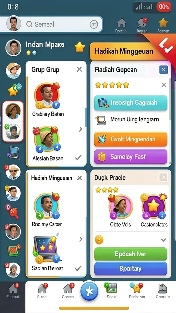 Karakter unik dengan kemampuan berbeda-beda.