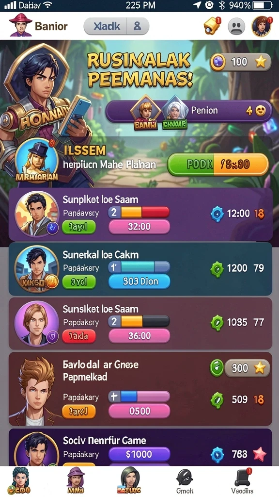 Karakter unik yang dapat diupgrade.