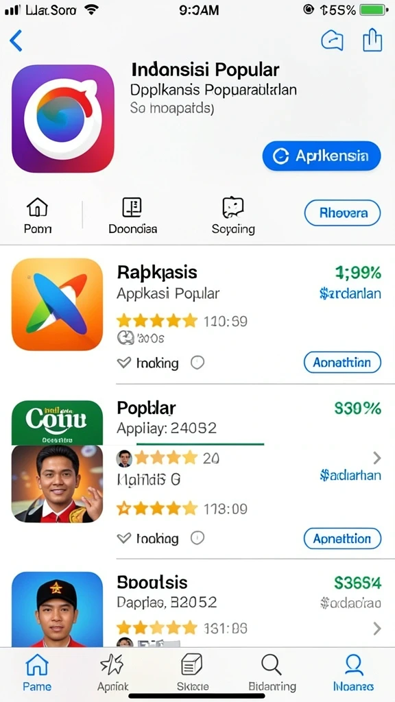 Menampilkan antarmuka utama yang menarik.