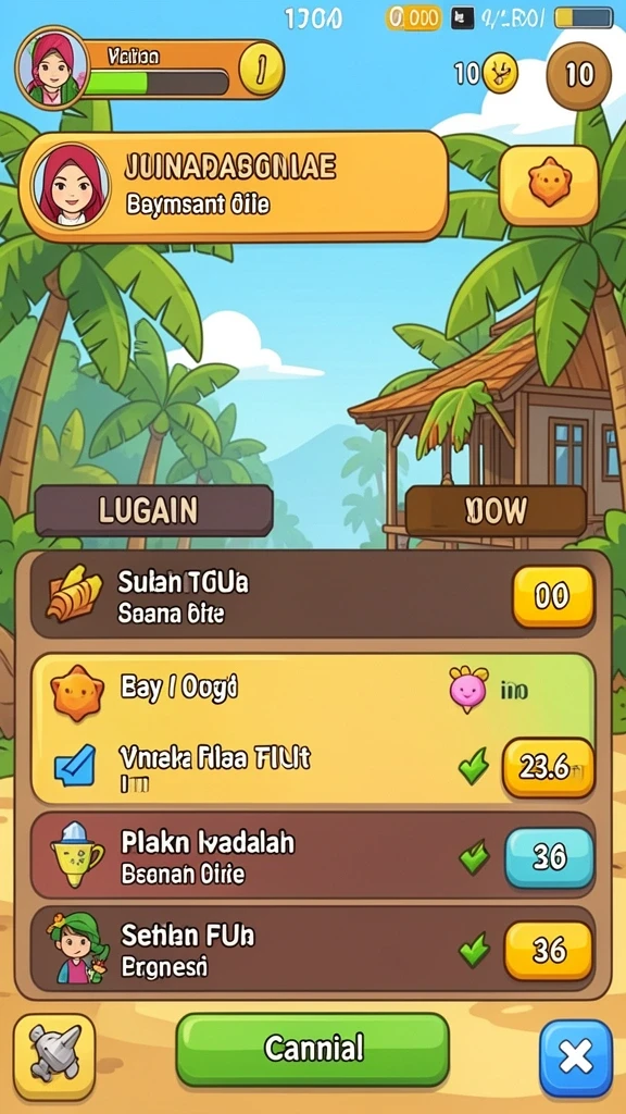 Tampilan dunia fantasi yang menakjubkan.