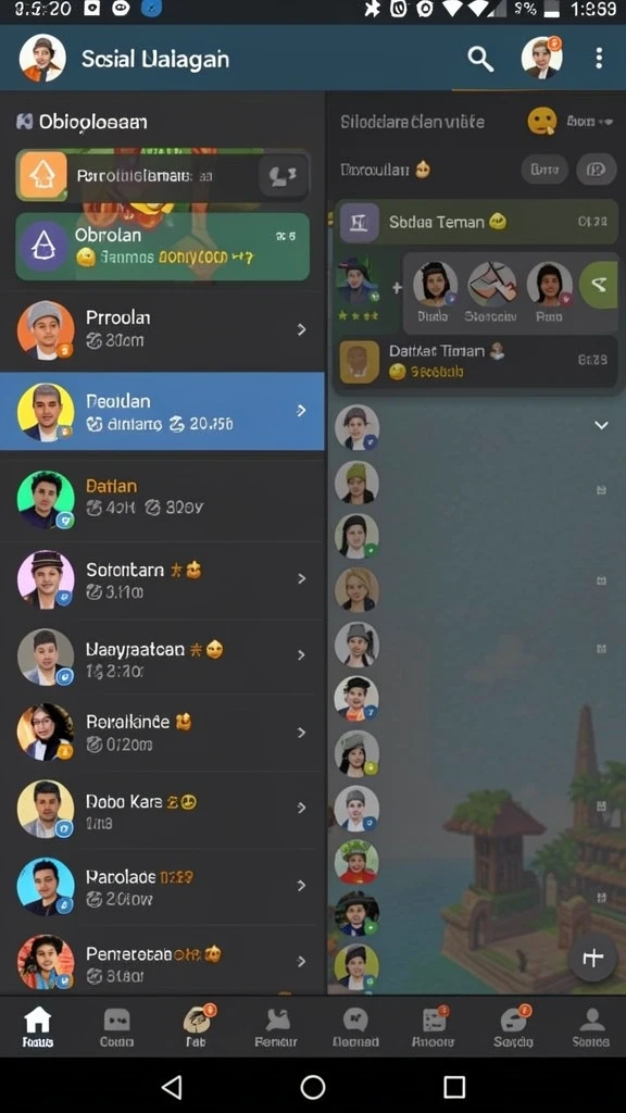 Screenshot fitur permainan yang seru dan menantang.