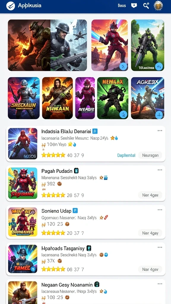 Menampilkan aksi seru di setiap level.