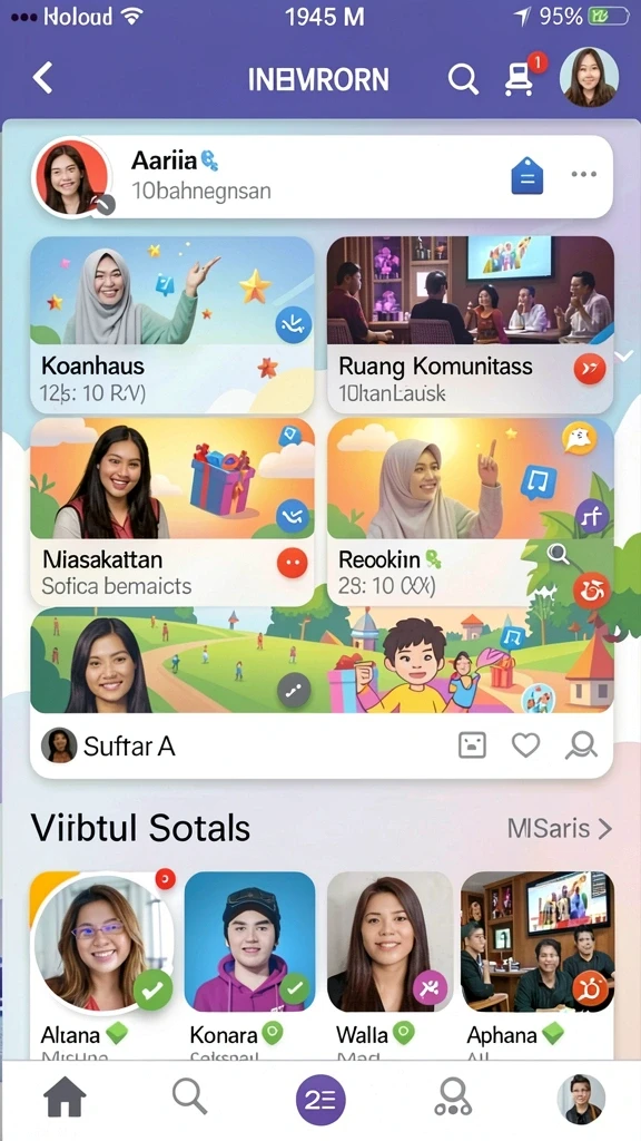 Tampilan awal VANTAIDN yang menarik dengan karakter unik.