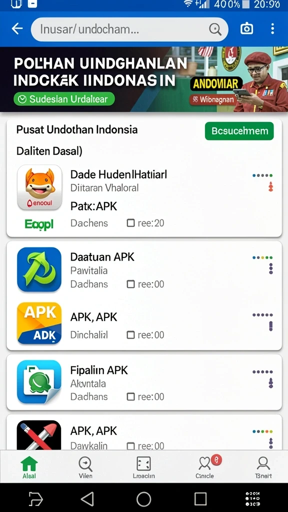 Tampilan awal aplikasi WDBOS yang menarik.